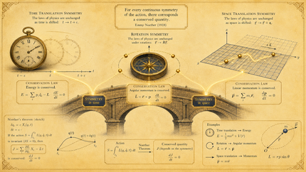 Noether theorem linking symmetry transformations with conserved quantities.