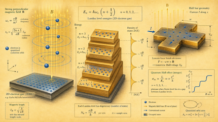 Landau levels as quantized orbital motion in a magnetic field.